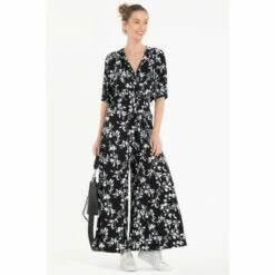 Jolie Moi Bianca Floral Print Black Jumpsuit -Jolie Moi Shop unnamed file 2181