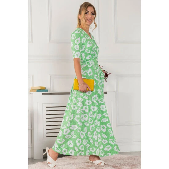 Jolie Moi Green Freya Floral Print Maxi Dress 5 Jolie Moi Green Freya Floral Print Maxi Dress - Image 3