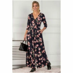 Jolie Moi Blue Giselle Wrap Front Jumpsuit -Jolie Moi Shop unnamed file 2197