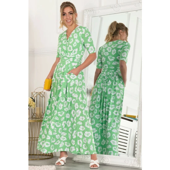 Jolie Moi Green Freya Floral Print Maxi Dress 7 Jolie Moi Green Freya Floral Print Maxi Dress - Image 5