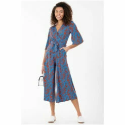Jolie Moi Blue Cara Floral Print Wrap Jumpsuit -Jolie Moi Shop unnamed file 2254