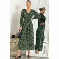 Jolie Moi Green Giselda Animal Print Jumpsuit -Jolie Moi Shop unnamed file 2339