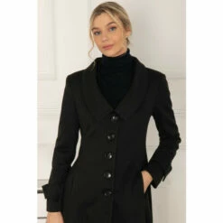 Jolie Moi Retro Collar Fit & Flare Black Coat -Jolie Moi Shop unnamed file 2351