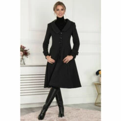 Jolie Moi Grey Cailyn Retro Flare Coat