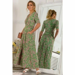 Jolie Moi Green Kendall Wrap Front Maxi Dress -Jolie Moi Shop unnamed file 259