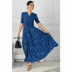 Jolie Moi Blue Beatrice Jersey Maxi Dress