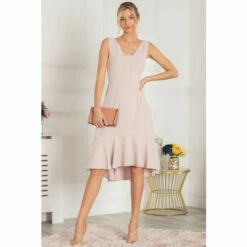 Jolie Moi Pink Palmer Dip Hem Shift Dress -Jolie Moi Shop unnamed file 27