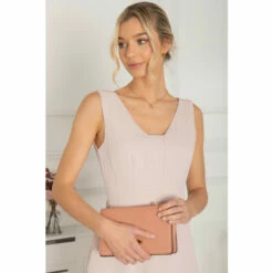 Jolie Moi Pink Palmer Dip Hem Shift Dress -Jolie Moi Shop unnamed file 29