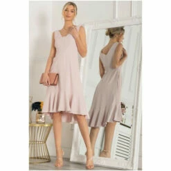 Jolie Moi Pink Palmer Dip Hem Shift Dress -Jolie Moi Shop unnamed file 30