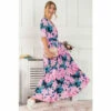 Jolie Moi Pink Freya Floral Print Maxi Dress