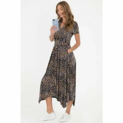 Jolie Moi V-Neck Hanky Maxi Brown Dress -Jolie Moi Shop unnamed file 33