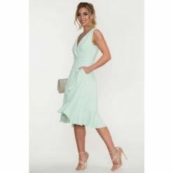 Jolie Moi Green Eliza Frill Hem Dress -Jolie Moi Shop unnamed file 332