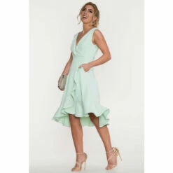 Jolie Moi Green Eliza Frill Hem Dress -Jolie Moi Shop unnamed file 333