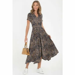 Jolie Moi V-Neck Hanky Maxi Brown Dress -Jolie Moi Shop unnamed file 34