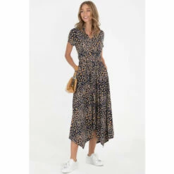 Jolie Moi V-Neck Hanky Maxi Brown Dress -Jolie Moi Shop unnamed file 35