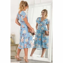 Jolie Moi Blue Kiley Wrap Front Mesh Dress -Jolie Moi Shop unnamed file 361