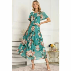 Jolie Moi Green Anaiah Mesh Maxi Dress