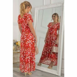 Jolie Moi Red Eleanor Wrap Mesh Maxi Dress -Jolie Moi Shop unnamed file 388