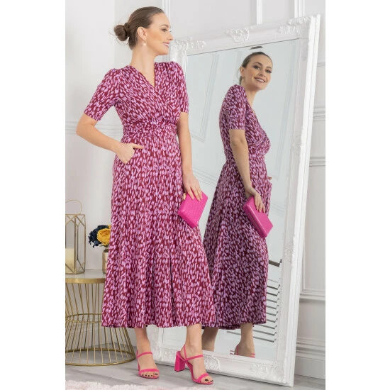 Jolie Moi Red Molly Jersey Maxi Dress 7 Jolie Moi Red Molly Jersey Maxi Dress - Image 5