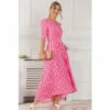 Jolie Moi Pink Elenora Ruched Sleeve Maxi Dress -Jolie Moi Shop unnamed file 403