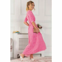 Jolie Moi Pink Elenora Ruched Sleeve Maxi Dress -Jolie Moi Shop unnamed file 404