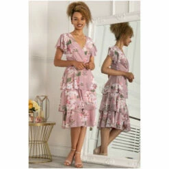 Jolie Moi Pink Gabielle Tiered Midi Dress -Jolie Moi Shop unnamed file 413