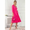 Jolie Moi Pink Paige 3/4 Sleeve Wrap Dress -Jolie Moi Shop unnamed file 414