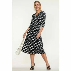 Jolie Moi Sylvie Black Wrap Collar Dress -Jolie Moi Shop unnamed file 428