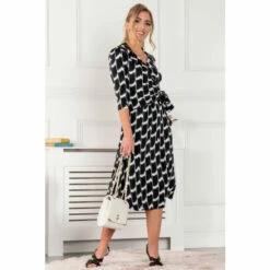 Jolie Moi Sylvie Black Wrap Collar Dress -Jolie Moi Shop unnamed file 429