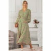 Jolie Moi Green Allyn Long Sleeved Maxi Dress