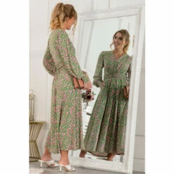 Jolie Moi Green Allyn Long Sleeved Maxi Dress -Jolie Moi Shop unnamed file 452