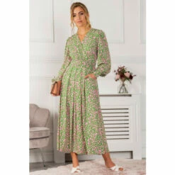 Jolie Moi Green Allyn Long Sleeved Maxi Dress -Jolie Moi Shop unnamed file 454