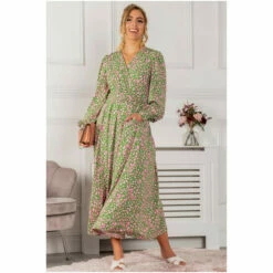 Jolie Moi Green Allyn Long Sleeved Maxi Dress -Jolie Moi Shop unnamed file 456