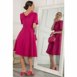 Jolie Moi Pink Sophia Button Collar Dress -Jolie Moi Shop unnamed file 463