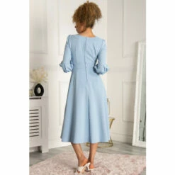 Jolie Moi Blue Bell Sleeve Flare Midi Dress -Jolie Moi Shop unnamed file 47