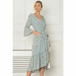 Jolie Moi Blue Geelan Tiered Hem Midi Dress -Jolie Moi Shop unnamed file 531