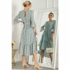 Jolie Moi Blue Geelan Tiered Hem Midi Dress -Jolie Moi Shop unnamed file 532