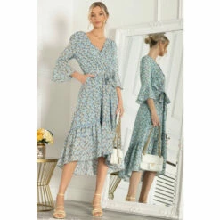 Jolie Moi Blue Geelan Tiered Hem Midi Dress -Jolie Moi Shop unnamed file 533