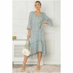 Jolie Moi Blue Geelan Tiered Hem Midi Dress -Jolie Moi Shop unnamed file 535