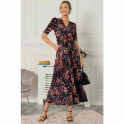 Jolie Moi Blue Asuka Jersey Maxi Dress