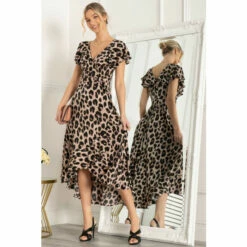 Jolie Moi Pink Gerrilyn Frill Print Dress -Jolie Moi Shop unnamed file 559