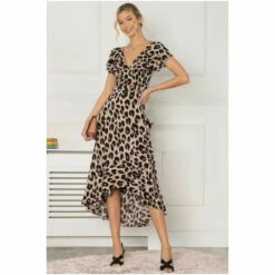 Jolie Moi Pink Gerrilyn Frill Print Dress -Jolie Moi Shop unnamed file 561