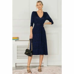 Jolie Moi Blue Delylah V-Neck Midi Dress -Jolie Moi Shop unnamed file 583
