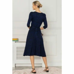 Jolie Moi Blue Delylah V-Neck Midi Dress -Jolie Moi Shop unnamed file 584