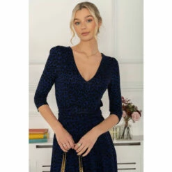 Jolie Moi Blue Delylah V-Neck Midi Dress -Jolie Moi Shop unnamed file 585