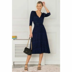 Jolie Moi Blue Delylah V-Neck Midi Dress -Jolie Moi Shop unnamed file 586