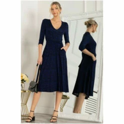 Jolie Moi Blue Delylah V-Neck Midi Dress -Jolie Moi Shop unnamed file 587