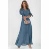 Jolie Moi Blue Puff Sleeve Chiffon Maxi Dress -Jolie Moi Shop unnamed file 609
