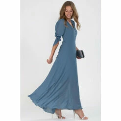 Jolie Moi Blue Puff Sleeve Chiffon Maxi Dress -Jolie Moi Shop unnamed file 611