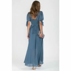 Jolie Moi Blue Puff Sleeve Chiffon Maxi Dress -Jolie Moi Shop unnamed file 613